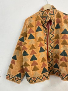 Vintage Cotton Velvet Suzani Embroidered Boho <b>Hippie</b> Indian Unisex Women Winter <b>Jacket</b> Festival Fashion Outerwear for Bulk Buyer - Product Image 6