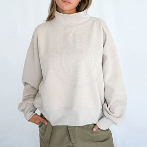 Sudadera de cuello alto para mujer, tacto suave, estilo sencillo, cómoda para uso diario, sudadera de cuello alto para mujer - Product Image 4