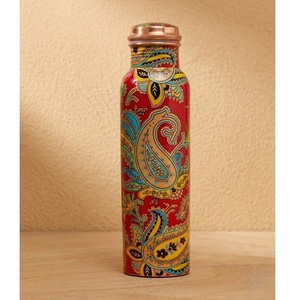 Botella de Agua de Cobre con Diseño de Rinoceronte, Termo Portátil con Tapa, Estilo Bohemio, para Viajes - Product Image 4