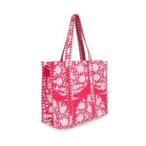 Bolso Tote de Algodón Acolchado Hecho a Mano |   Bolso de Hombro con Estampado de Animales de la Selva Azul - Product Image 3