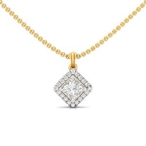 Colgante Solitario de Diamante de Color Fantasía Cultivado en Laboratorio, Corte Princesa, con Encanto Real, Chapado en Oro de 10K, Certificado GIA, Joyería Étnica, Regalo para - Product Image 5