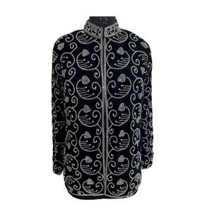 Low MOQ Sequissential Designer Beaded Sequins <b>Cape</b> <b>Poncho</b> Jacket Blouse 100% Cotton Mesh Fabric Geometric Pattern Elegant Cloth - Product Image 1