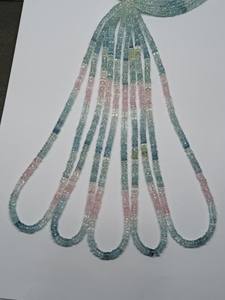 Cuentas de Aguamarina Natural Multicolor de Alta Calidad, Corte Facetado/Formato de Neumático, Tamaño 5-5.50mm, Certificadas por M.Y.GEMS Aigs, para Joyería - Product Image 6