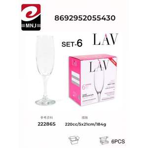 TAZA 6U 220CC Copas de Vidrio Premium de 220 ml para Ocasiones Especiales, Juego de Copas para Champán para Celebraciones - Product Image 1