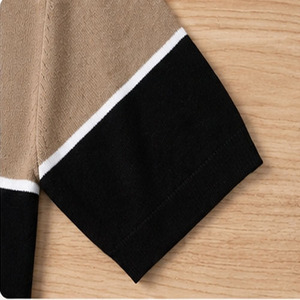 Pull en maille décontracté pour homme, à manches courtes, respirant, en polyester/coton 180g, col ouvert sans boutons - Product Image 4