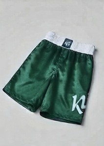 Shorts d'arts martiaux unisexes K4 vert en polyester/coton respirant, logo imprimé par sublimation sur le devant, coupe ample pour adulte, 140g - Product Image 6