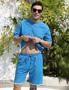 Conjunto de Camiseta Polo de Manga Corta y Pantalones Cortos para Hombre Babioboa, Traje de Dos Piezas de Verano con 3 Bolsillos con Cierre, Ropa Deportiva Informal para Uso Diario - Product Image 5