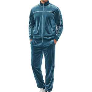 Ensemble sportif personnalisé avec logo brodé, tissu doux au toucher, vêtements d'entraînement à manches longues, élégant ensemble de survêtement en velours pour femmes - Product Image 2