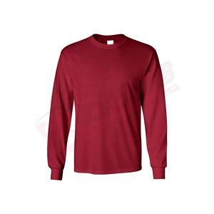 Custom Logo Print Quick-Drying Breathable 100% Cotton Microfiber Round-Neck Long Sleeved Sport T Shirt with Full-Sleeve Design - Product Image 5