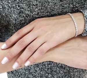 Pulsera de Diamantes Ovalados de 5.50CT Cultivados en Laboratorio, Oro Blanco de 18K, Chapado en Rodio, Certificado IGI, Joyería Fina de Lujo para Mujer, Alta Demanda - Product Image 2