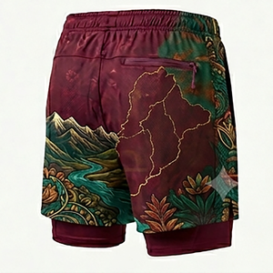 Pantalones cortos de secado rápido para hombre, pantalones cortos de verano con cintura elástica y cordón, transpirables y ligeros - Product Image 2