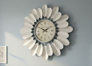 Elegant Round Floral <b>Wall</b> <b>Clock</b> with Roman Numeral Dial Decorative Home <b>Living</b> <b>Room</b> Accent <b>Clock</b> - Product Image 3
