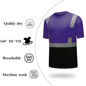 Camiseta de Trabajo Funcional de Alta Visibilidad Personalizada, Transpirable, Antihumedad, Ripstop, Conjunto de Trabajo, Camiseta de Seguridad Reflectante para Hombre - Product Image 5