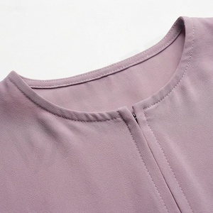 Ensemble Abaya Léger Deux Pièces en Polyester Col V Uni pour Femme, Robe Musulmane et Cardigan, Vêtements Islamiques Aïd Ramadan, Nouveauté en Gros - Product Image 4