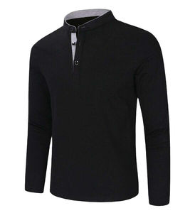 Mens Long Sleeve Henley <b>Shirt</b> Slim Fit Casual Solid Color <b>Half</b> Placket <b>Button</b> Collar Lightweight Breathable Everyday Wear Top - Product Image 5