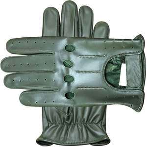 Custom Wholesale Premium Cowhide Leather Driver <b>Gloves</b> / New Style Hot Selling Slim Fitted Unisex Fashionable Driving <b>Gloves</b> - Product Image 5