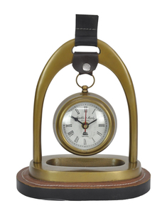 Souvenir Events Gift Items Decorative Silver Horse Stirrup Style Table <b>Clock</b> With Base Handmade Desk <b>Clock</b> Living Room Tabletop - Product Image 3