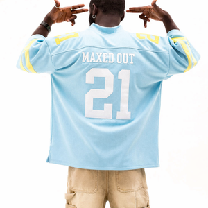 Camiseta de Fútbol Americano de Malla Premium para Hombre, Cuello en V, Estilo Urbano, Número Personalizado, Fabricante de Ropa al por Mayor con Etiqueta Privada OEM - Product Image 4