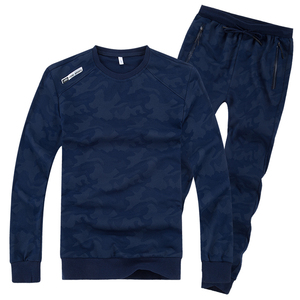 Nouvel ensemble de survêtement pour homme, sweat-shirt camouflage rouge, pantalon de jogging noir, col rond, manches longues, tenue décontractée d'automne, 100% polyester - Product Image 5