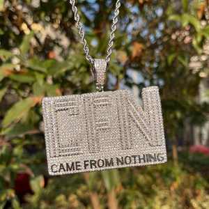 Colgante de Joyería Hip Hop Personalizado CFN 'Came From Nothing' con Moissanita y Cadena de Diamantes VVS1 Iced Out - Product Image 2