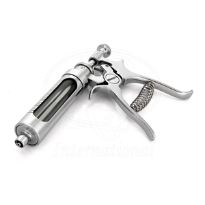 30ml Hank Roux Revolver Syringe Lure Lock Hub Brass Metal Body Glass Barrel Multi Dose 1 to 5 ml Veterinary Automatic Syringe - Product Image 1