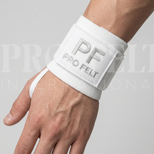 Bandes de maintien pour poignets de musculation sur mesure, couleur blanche, avec logo personnalisé, pour entraînement en salle, powerlifting, fitness et exercices. - Product Image 4