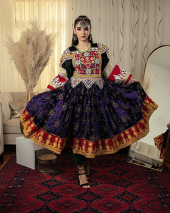 Hot Selling Wedding & Party Premium Quality Afghan Kuchi <b>Dresses</b> For Women Embroidery <b>Ruffles</b> Knee Length Afghan Kuchi <b>Dress</b> - Product Image 4