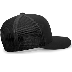 Casquette Trucker Noire à Visière Plate, Dos en Maille Respirante, Réglable, 6 Panneaux, Décontractée, pour l'Extérieur, avec Impression en Relief et Impression Numérique - Product Image 3
