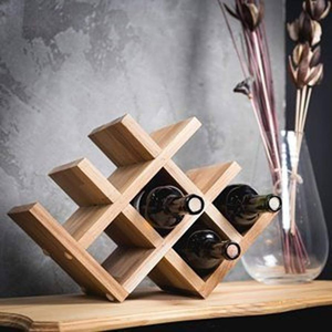 Soporte de pared decorativo premium para botellas de vino de madera con colgador de copas y soporte para botellas de vino - Product Image 6