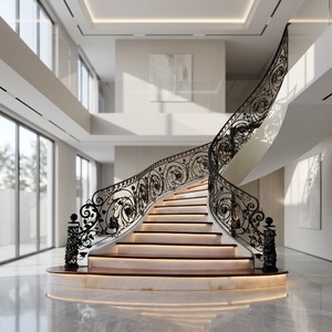 Victorian Cast Iron Stair <b>Railings</b> Indoor Rust Resistant <b>Wall</b> Mounted Balustrades For Staircase - Product Image 5