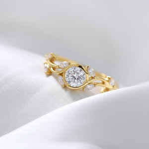 Anillo de Compromiso de Plata de Ley 925 con Circonita Cúbica de Corte Brillante de 1 Quilate, Diseño Inspirado en la Naturaleza, para Mujer - Product Image 6