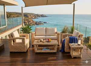 Ensemble de canapés de jardin en rotin synthétique moderne, résistant aux intempéries, en osier PE, mobilier d'extérieur pour patio, hôtel, complexe hôtelier, salon modulable - Product Image 5