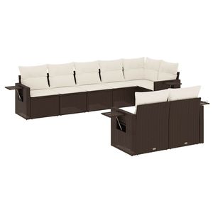 Set Divano da Esterno in Rattan Marrone a 6 Posti, Arredamento Contemporaneo per Patio, Sedute Moderne da Giardino - Product Image 4
