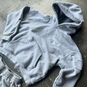 Custom-Made Trending Product French Terry Oversized Tracksuit Hoodie <b>Embroidery</b>,Custom Zip up Hoodie <b>Set</b>,Puff Printing Sweatsuit - Product Image 4
