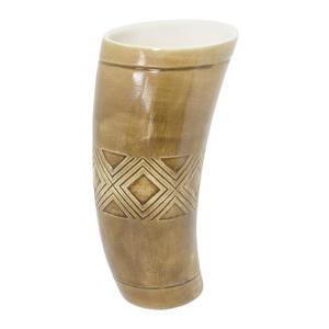 Vaso de cerveza de cuerno de búfalo natural, juego de 2 piezas, superficie metálica duradera para uso en bares y restaurantes. - Product Image 6