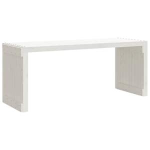 Banc de jardin extensible en pin massif blanc, grand banc de terrasse - Product Image 5