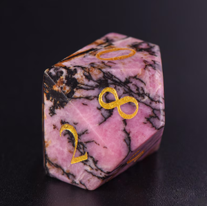 Ensemble de dés de jeu de rôle en rhodonite de luxe, faits à la main, polyédriques, pour Dungeons & Dragons, collection de cadeaux de luxe - Product Image 4