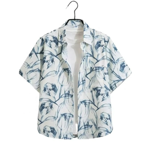 Chemise habillée en satin pour homme, collection été 2026, style hawaïen de luxe, à manches courtes, imprimé floral, grandes tailles M-4XL, tricotée, décontractée - Product Image 1