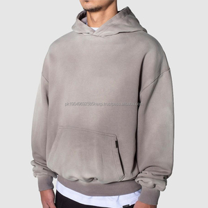 Sweat-shirt à capuche vintage personnalisé, lourd, pour homme, 100% coton, surdimensionné, épaules tombantes, streetwear, sweat-shirt vierge pour moi - Product Image 1
