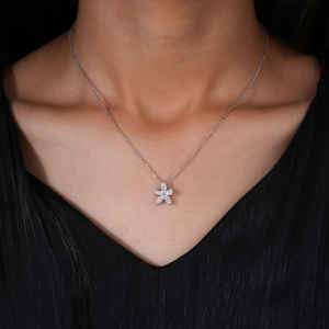 Pendentif Charme en Or Blanc 14K avec Moissanite Taille Marquise et Poire pour Femme, Luxe, 0,95 Carat de Poids Total, 3,72 Grammes, Bijoux Fins - Product Image 2