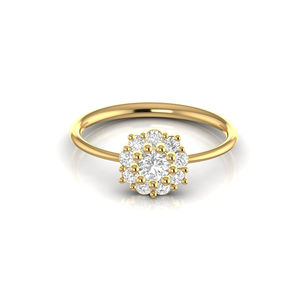 Star Dust 0.50 CT rond laboratoire cultivé bague de fiançailles en diamant jaune blanc or Rose bijoux fins anniversaire saint valentin cadeau bague - Product Image 1