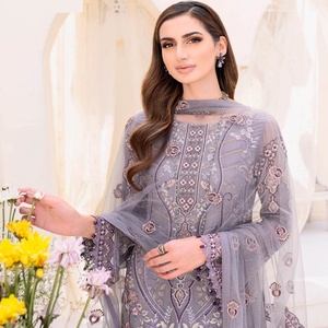Ramsha Volume-Vestidos de novia de gasa bordados pesados de 3 piezas, ropa de fiesta estilo indio y pakistaní para mujer - Product Image 2