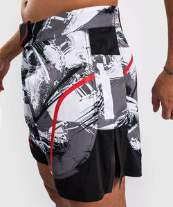 Shorts de Muay Thai et MMA noirs personnalisés avec logo, style urbain, pour fitness, gym, athlétisme, kick-boxing et combat – Vente en gros - Product Image 2