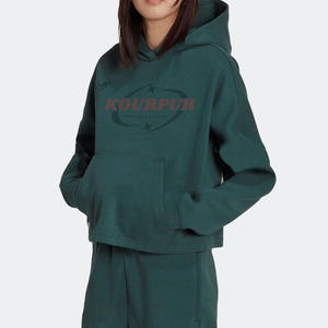 Sudadera con Capucha para Mujer, Color Sólido, Logotipo Frontal, 100% Algodón Tejido, Ropa Casual de Otoño, Color Sólido y Personalizable - Product Image 4