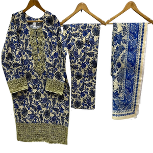 Trajes Shalwar Kameez de algodón/lino de alta calidad, trajes Shalwar Kameez bordados de algodón/lino, vestidos pakistaníes de talla grande. - Product Image 3