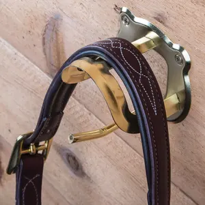 DIRECT FACTORY HORSE HALTER LEATHER SOFT ADJUSTABLE GENUINE LEATHER HORSE HALTER STAINLESS STEEL <b>HARDWARE</b> Stainless - Product Image 6