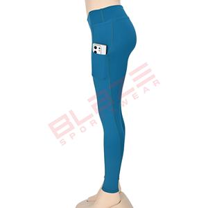 Blaze Fight Wear, mallas de Yoga con cintura elástica transpirable de cintura alta personalizadas, mallas de Yoga, cintura cruzada de secado rápido - Product Image 4