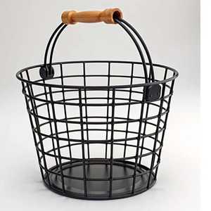 Round Black Metal Wire <b>Storage</b> <b>Basket</b> with Handles Nordic Style Iron Laundry Hamper Multi-functional Sundries Bin for Home - Product Image 4