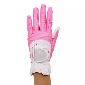 Guante de golf para mano derecha, medio dedo, malla transpirable, guante deportivo unisex, cierre de gancho y bucle, blanco y negro - Product Image 3