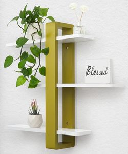 Étagères murales flottantes en bois à 3 niveaux ; Grande étagère décorative pour le rangement à domicile, idéale pour les plantes et les photos - Product Image 1